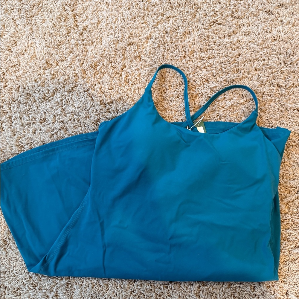 Teal Spaghetti Strap Halara Dress